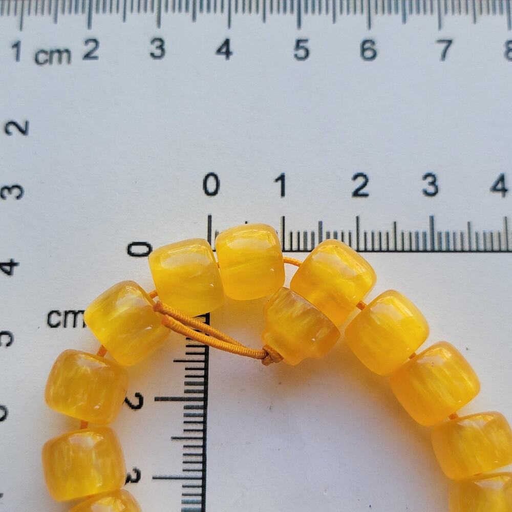 Yellow Glass Beaded Bracelet Stretch Cube Beads 7in Fashion Jewelry Cute Gift - Picture 9 of 9